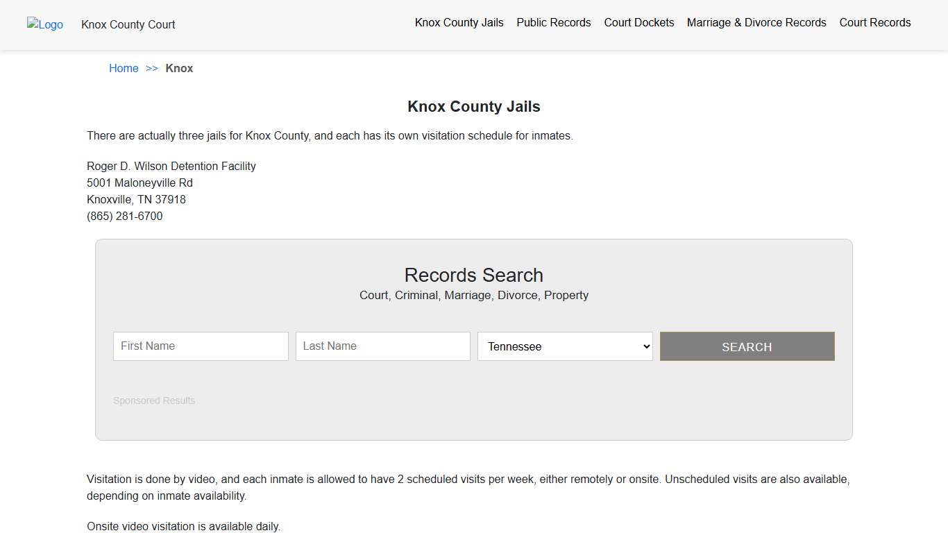 Knox County Jails | Knox TN County Court